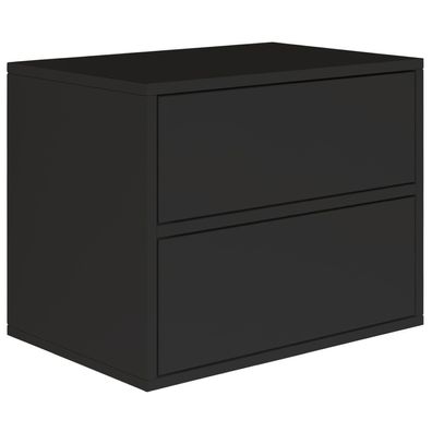 Selsey Framme - Nachttisch hängend mit 2 Schubladen, Schwarz, 50 cm