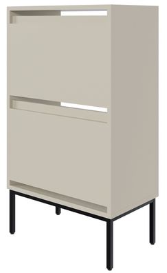 Selsey BEMMI - Schuhschrank mit 2 Klappen, Greige, 50 cm