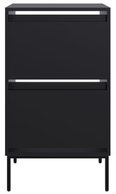 Selsey BEMMI - Schuhschrank mit 2 Klappen, Schwarz, 50 cm