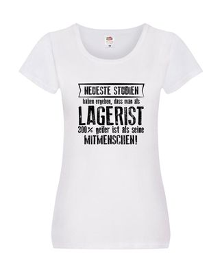 Neuste Studien: Lagerist | Lageristen | Lager Arbeiter Damen Shirt Weiß