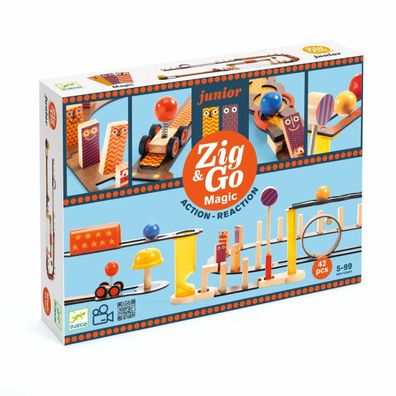 Djeco Konstruktionsspiel, Baukasten, Denkspiel - Zig Go Junior - Magic, 42 Teile