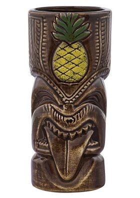 Tiki Becher Anaface Ananas 550ml Keramik Braun