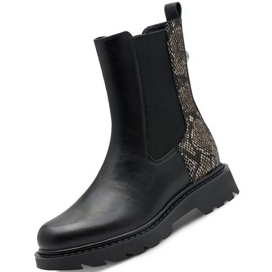 Tamaris Damen Chelsea Boots Schwarz/Snake 1-25411-45/073