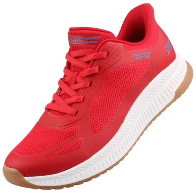 Skechers Slip-Ins Bobs Squad 4 Staple Look Damen Sneaker Rot 117624-RED