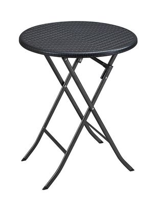 Klapptisch rund, Rattan-Optik, 60 cm, Balkontisch, klappbar