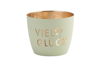Madras Windlicht "Viel Glück"