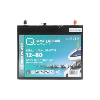 Q-Batteries 12-80 LiFePO4 Akku 12,8V 80Ah mit Bluetooth