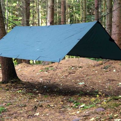DD Hammocks DD Tarp M Olivgrün - rechteckige Zeltplane mit 3,5 x 2,4 Metern Zu