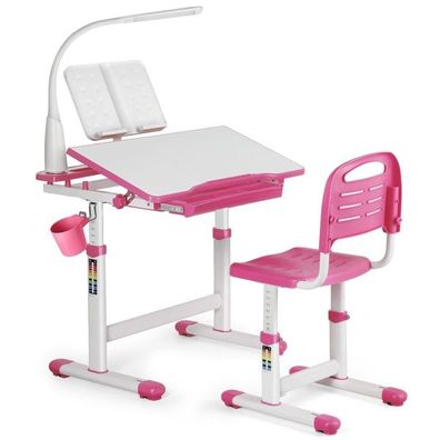 Kinderschreibtisch Set verstellbar 54-76cm, neigbar und mit Schublade