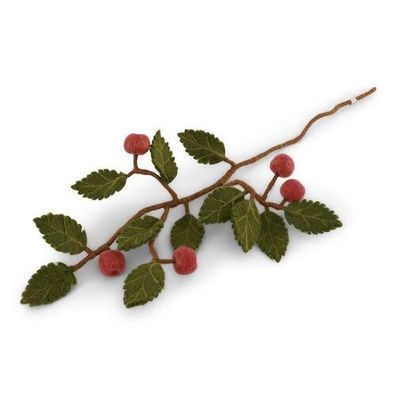 Apfelzweig aus Filz von Gry & Sif - Filzdeko, Filzzweig, handmade, Sommerdeko