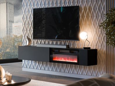 TV-Lowboard Capital 200 EF mit Kamin TV Schrank 2-türig TV-Tisch Hängend M24