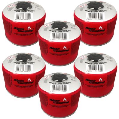 6x Alpen Camping 230g Gaskartusche für Kocher