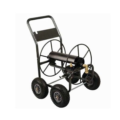 Aurexis Stahl anthrazit 4-rädriger Schlauchwagen 3/4" Anschluss - Bewässerung