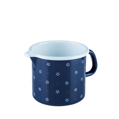 Riess Schneltopf Ø12cm 1 Liter Emaille Country Dirndl Blümchenblau