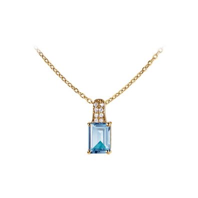 Jacques Lemans - Kette Sterlingsilber vergoldet mit Sky Blue Topaz - SE-C114H