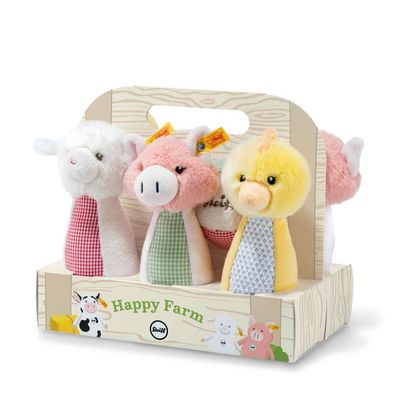 Steiff 240867 Happy Farm Kegelspiel Set 20 cm Bauernhof