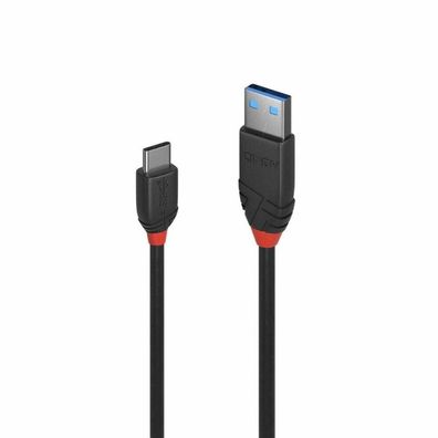 USB 3.2 Gen 2 Kabel Black Line, USB-A Stecker > USB-C Stecker (schwarz, 0,5 Meter)