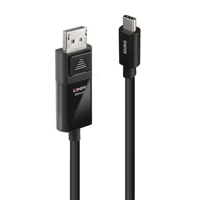 USB Adapterkabel 8K60, USB-C Stecker > DisplayPort Stecker (schwarz, 3 Meter, + HDR)