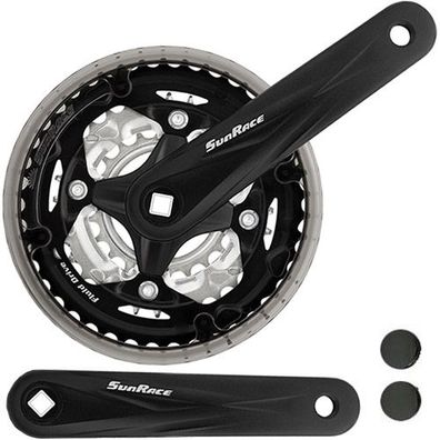 Kurbelsatz FCM600 42-32-22 Zähne, 170 mm, Aluminium, schwarz, SunRace, FCM600-BOX