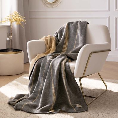 Estella Wohndecke Kuscheldecke 150x200 cm Caja anthrazit sand 8620-920
