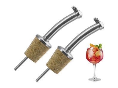 Westmark Flaschenausgießer mit Naturkork und Metallkappe 2Stück