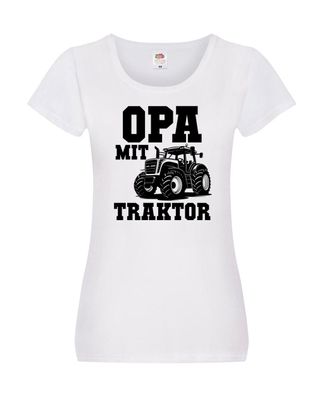 Opa mit Traktor | Opa | Traktor Damen Shirt Weiß