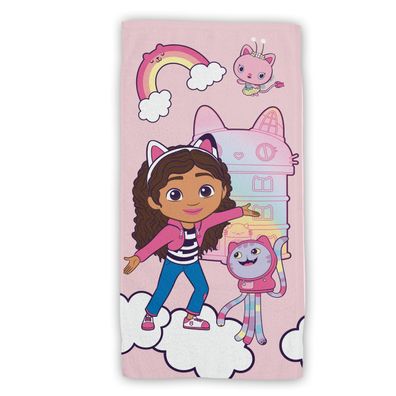 Gabby's Dollhouse Baumwolle Strandtuch Frottee Badetuch mit Premium Druck, 70x140 cm
