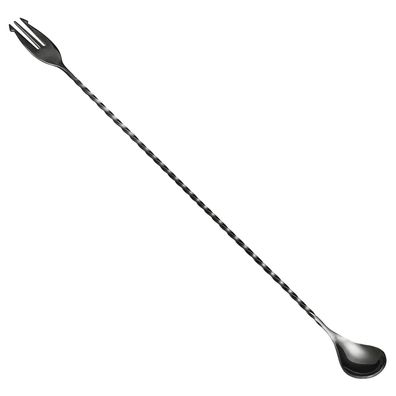 Barlöffel mit Gabel - Poseidon, 40cm, Edelstahl, GMB, Gunmetal black