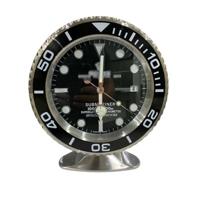 Tischuhr Rolex Submariner Date Schwarz 34cm Moderne Luxus Uhr
