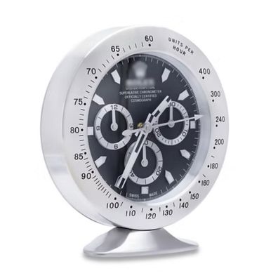 Tischuhr Rolex Daytona Chronograph Schwarz Stahl 34cm Moderne Luxus Uhr