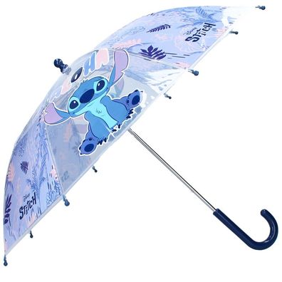 Stockschirm | blau & transparent | Disney Stitch | Kinder Regenschirm