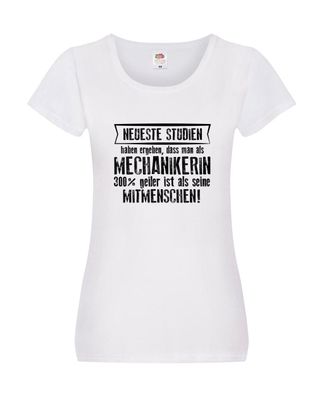 Neuste Studien: Mechanikerin | KFZ Damen Shirt Weiß