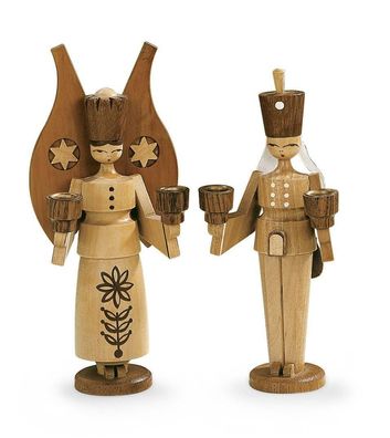 Weihnachtsfiguren Engel und Bergmann natur (BxH): e12x14cm NEU Weihnachten