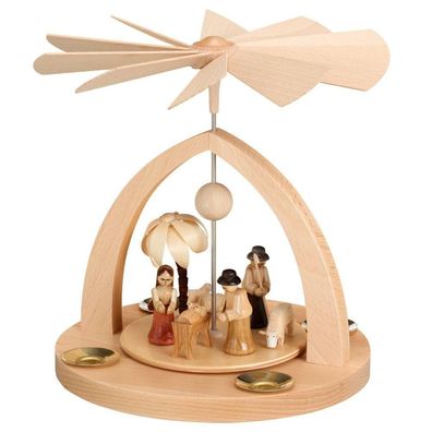 Tischpyramide Christi Geburt natur BxHxT 20x23x20cm NEU Holzpyramide Weihnachten