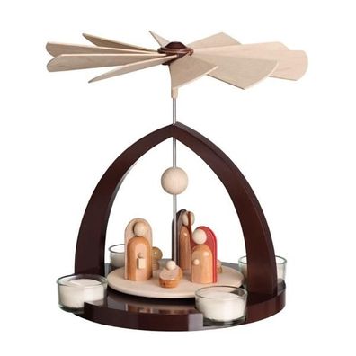 Tischpyramide Christi Geburt braun modern BxHxT 20,5x22x20cm NEU Holzpyramide
