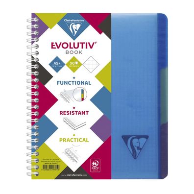 Clairefontaine Spiralbuch Evolutiv'book, A5 + , kariert