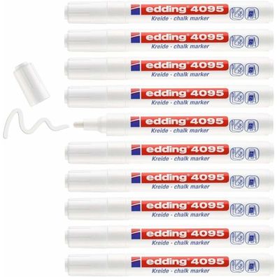 Flüssige Kreidemarker Edding 4095 Weiß 10 Stück