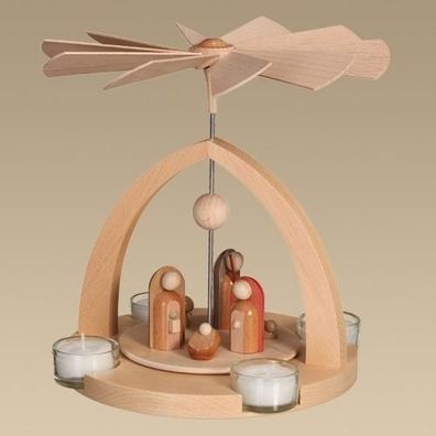 Tischpyramide Christi Geburt natur modern BxHxT 20,5x22x20cm NEU Holzpyramide
