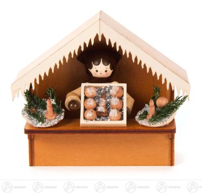 Weihnachtliche Miniatur Weihnachtsmarktbude Christbaumschmuck H=ca 7,5 cm NEU