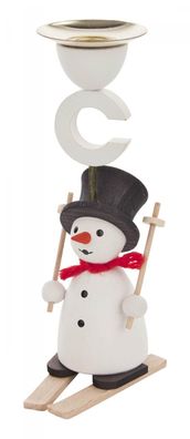 Kerzenhalter Schneemann auf Ski 40x130x45mm NEU Kerzenständer Kerzenleuchter