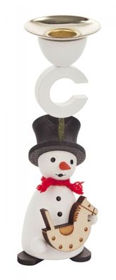 Kerzenhalter Schneemann mit Schaukelpferd BxHxT 40x130x45mm NEU Kerzenständer