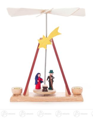 Pyramide Mini-Pyramide mit Christi Geburt, für Kerzen d=10mm ,11 cmx14 cmx11 cm