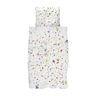 Snurk Kinderbettwäsche Streublumen 135 x 200 cm Grau