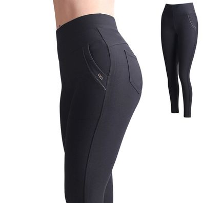 topschuhe24 3170 Damen Skinny Stoffhose Jeggings High Waist
