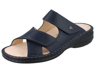 FINN Comfort Melrose Damen Pantolette Hausschuhe dunkelblau Glattleder