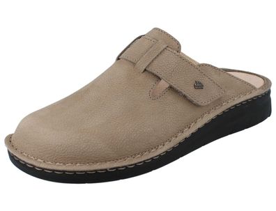 FINN Comfort Petare Damen Hausschuhe Clogs Pantoffel beige Nubukleder genarbt