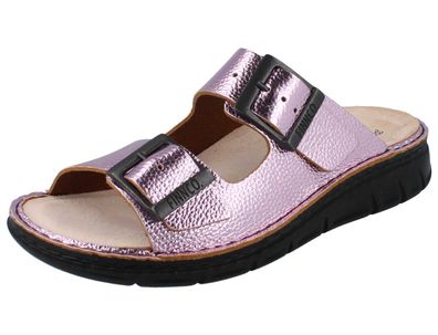 FINN Comfort FINNCO Cayman Soft Damen Hausschuhe rosa metallic Glattleder