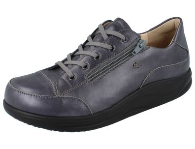 FINN Comfort Finnamic Hachiouji Damen Halbschuhe Schnürschuhe anthrazit grau Glattled