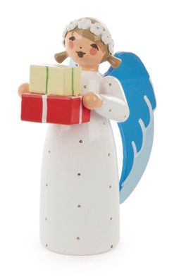 Engel weiß mit Paket H: 7,5cm NEU Holzengel Holzfigur Weihnachtsfigur Erzgebirge