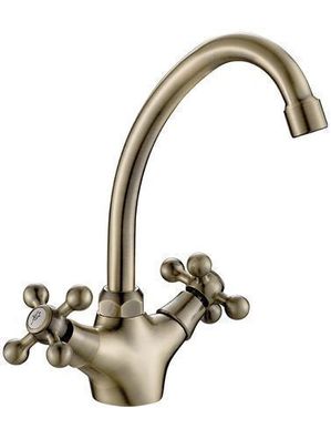 Küchenarmatur Wasserhahn STILO Küchenmischer Antik Messing Spültischarmatur